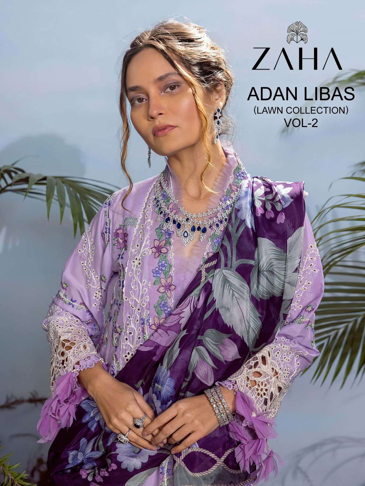 Zaha Adan Libas Lawn Collection Vol 2 Heavy Embroidered Pakistani Suit view 2