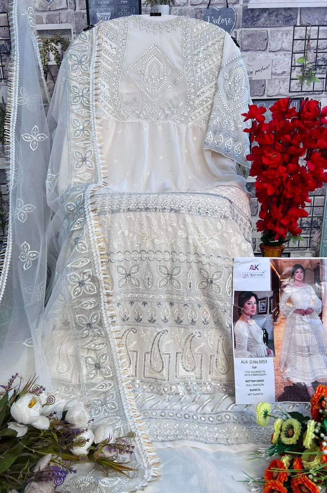 Al Khushbu 5053 Party Wear Style Designer Georgette Heavy Embroidered Suit Ensemble view 2