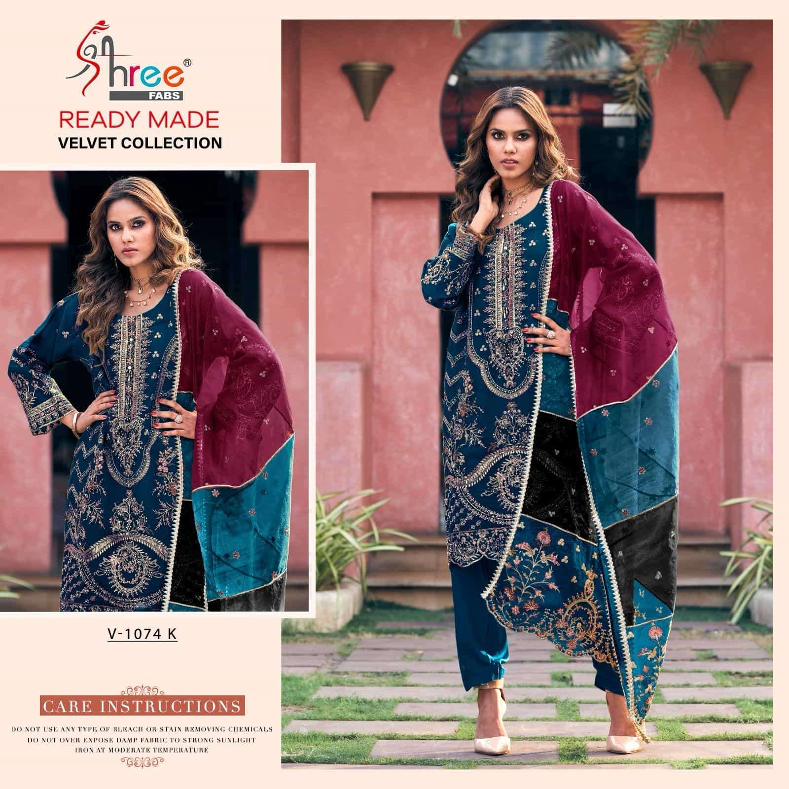 Shree Fabs V 1074 Colors Pakistani Style Heavy Designer Velvet Suit Exporter view 2