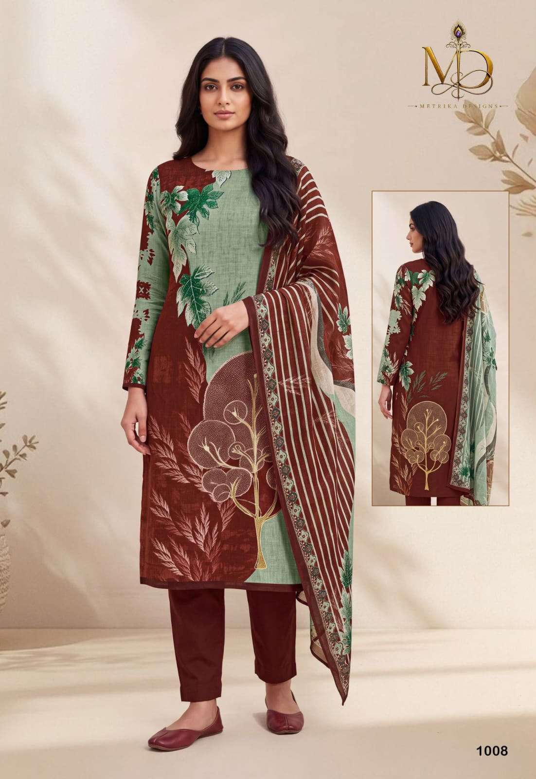 Metrika Designs Rose Gold Vol 1 Heavy Cotton Dress Material view 3