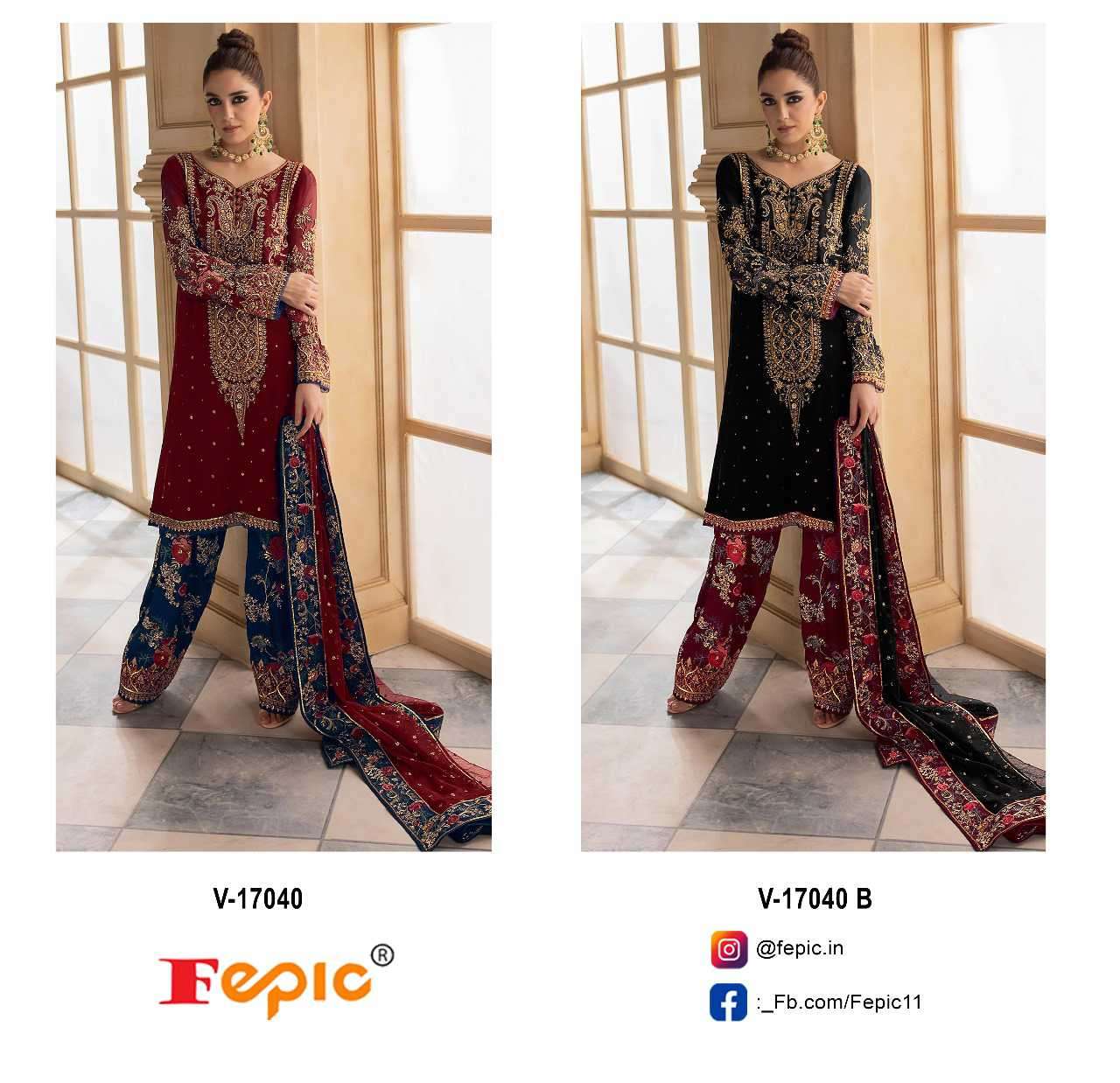 Fepic V 17040 Colors Pakistani Velvet Designer Suit view 5
