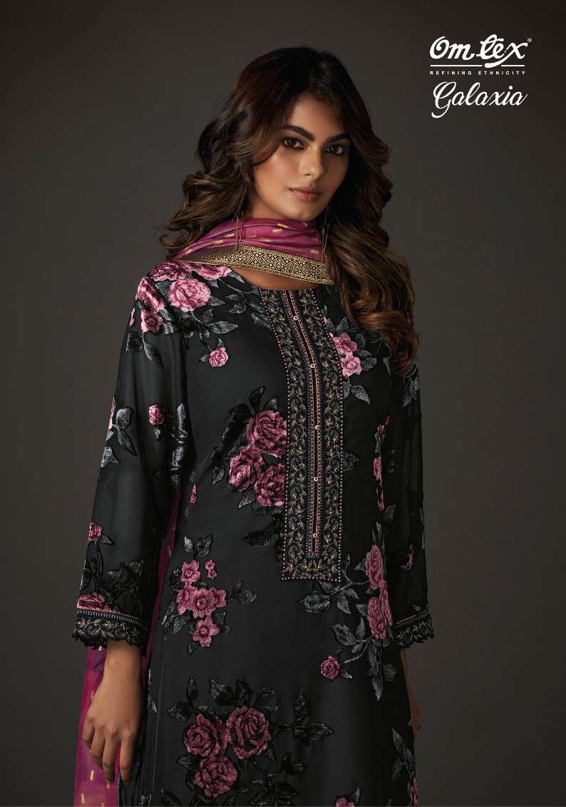 Omtex Galaxia Brasso Design Velvet Partywear Dress Collection view 3