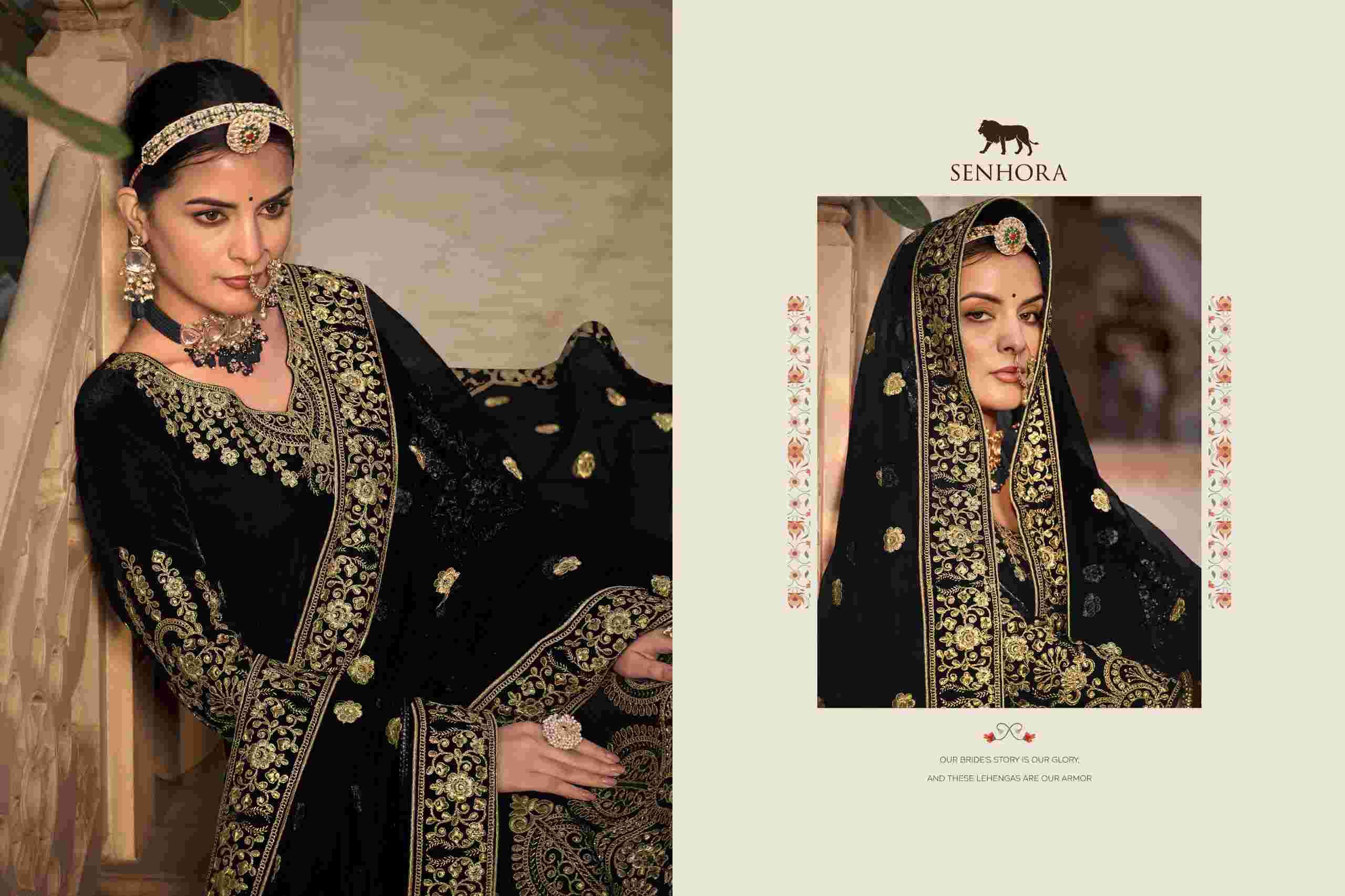 Senhora Riwayat Velvet Bridal Anarkali Gown view 16