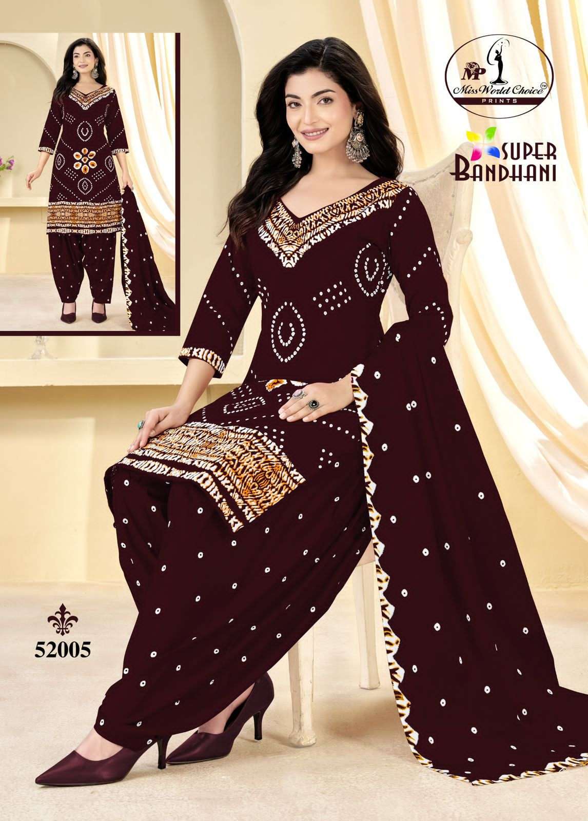 Miss World Choice Super Bandhani Vol 52 Pure Cotton Bandhani Suit view 2