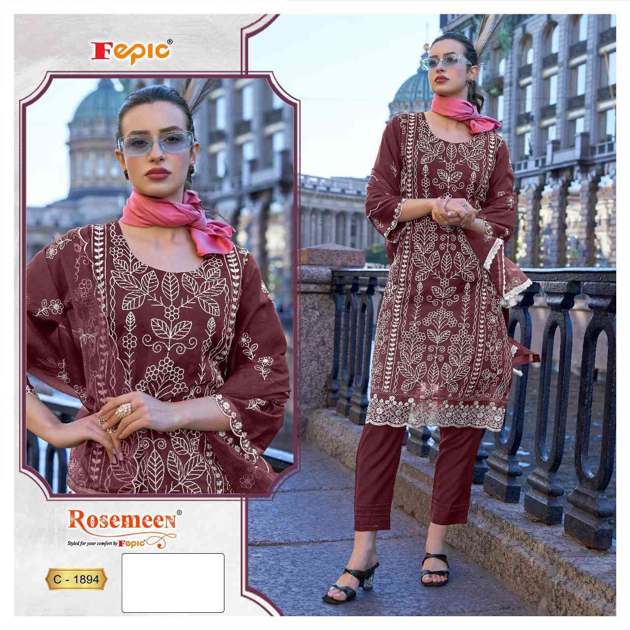 Fepic C 1894 Colors Organza Pakistani Suit Price view 2