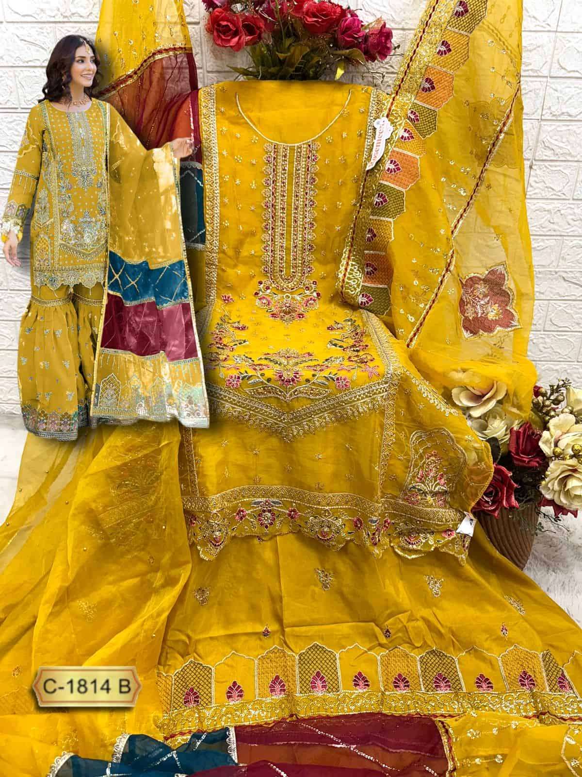 Fepic C 1814 B Exclusive Style Pakistani Organza Embroidered Dress Ensemble view 2