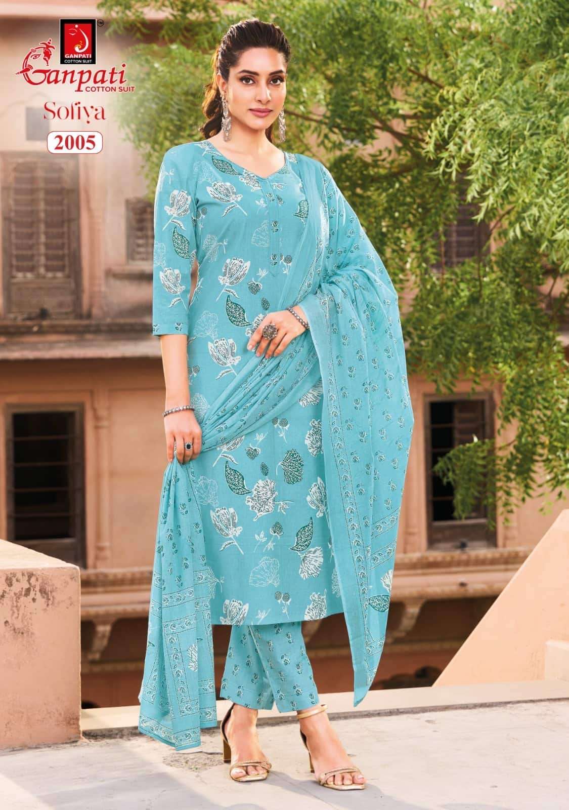 Ganpati Sofiya Vol 2 Unstitch Cotton Ladies Dress Catalog view 5