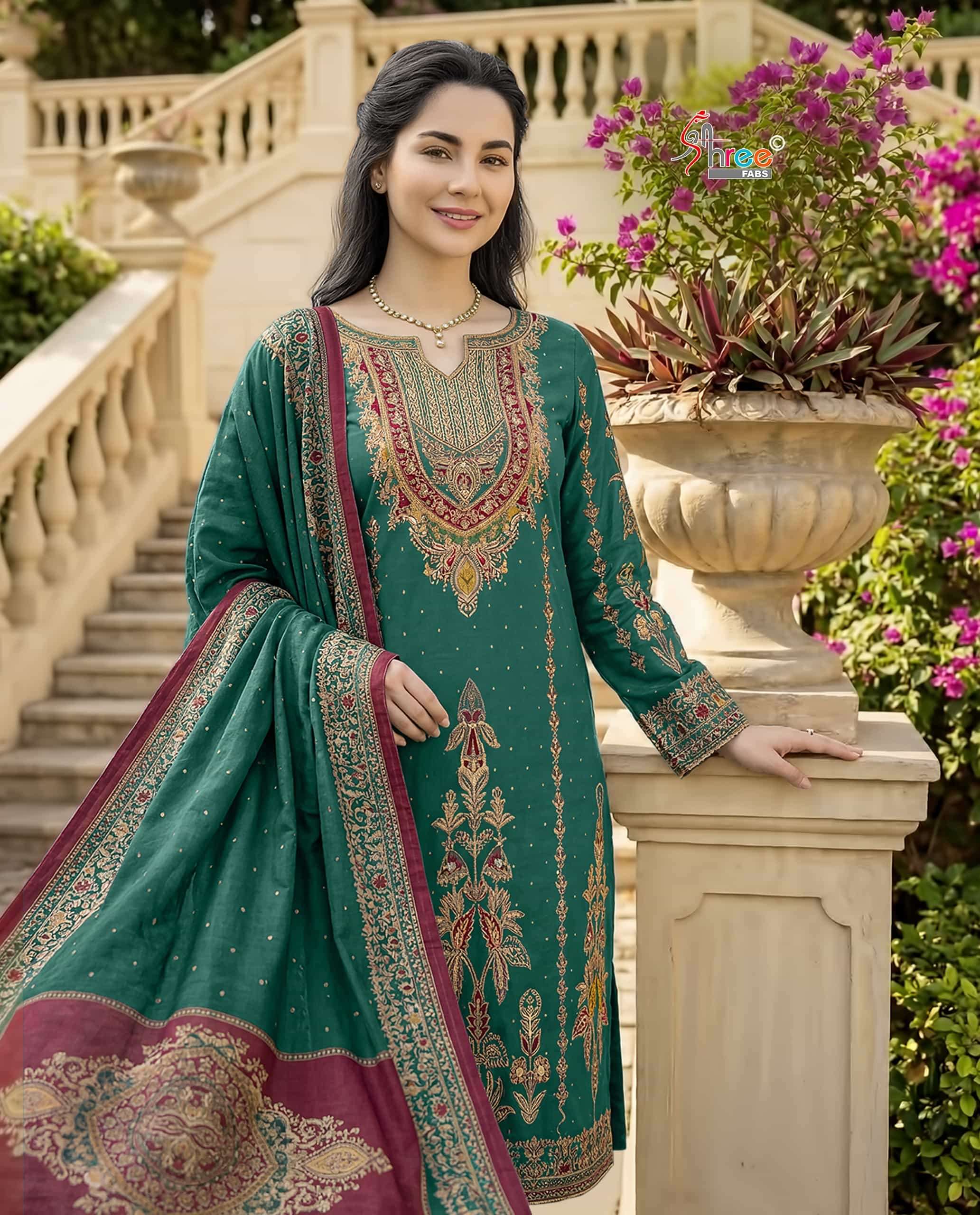 Shree Fabs Kt 356 Latest Design Muslin Salwar Suit view 4