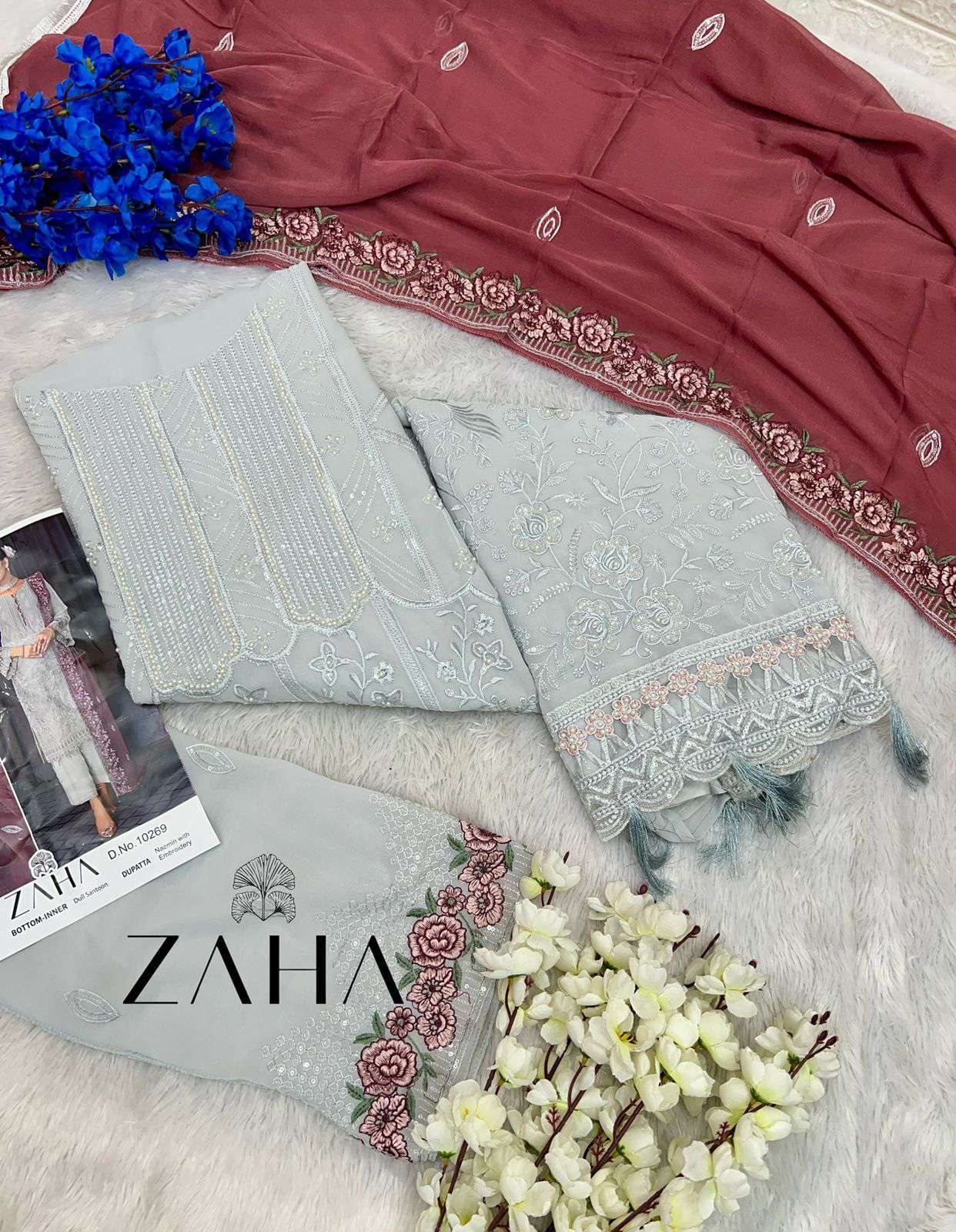 Zaha Mylene Vol 1 10267 To 10269 Designer Pakistani Georgette Suit view 14