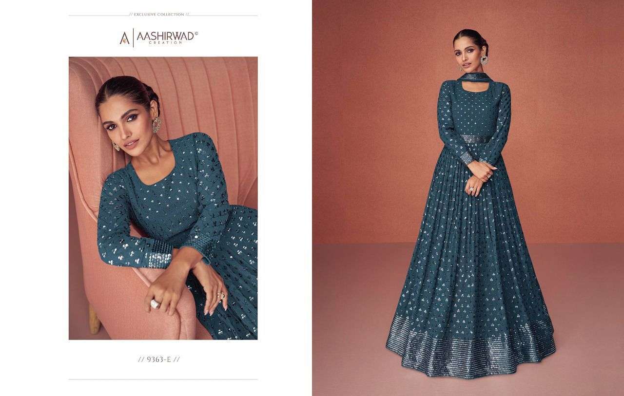 Aashirwad Gulkand Season Gold Designer Party Wear Anarkali Suit view 7
