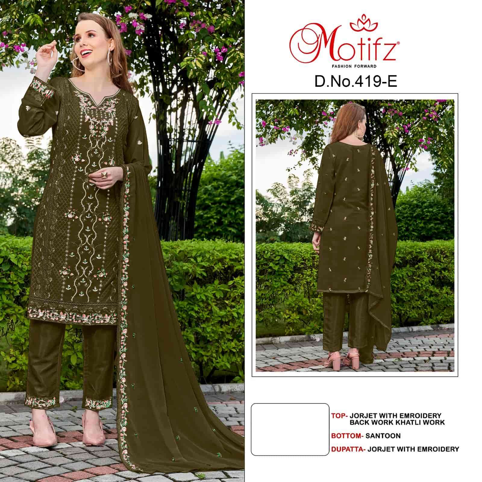 Motifz 419 Colors Festive Wear Style Designer Pakistani Salwar Suit Wholesalers