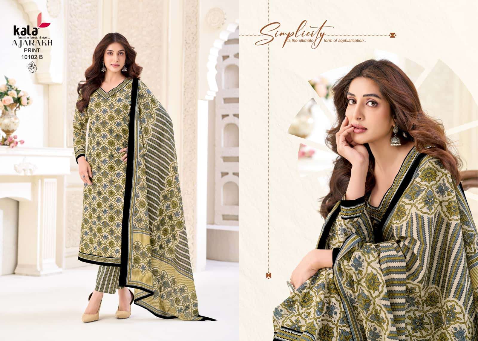 Kala Ajarakh Vol 1 Pure Cotton Unstitch Salwar Suit Exporters view 14