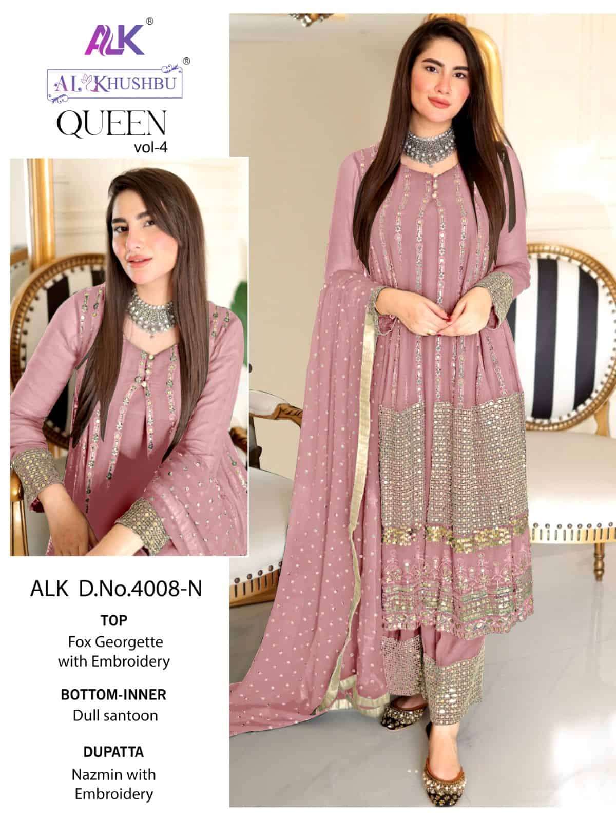AL Khushbu Queen Vol 4 4008 Colors Pakistani Festive Wear Suit Wholasaler view 5