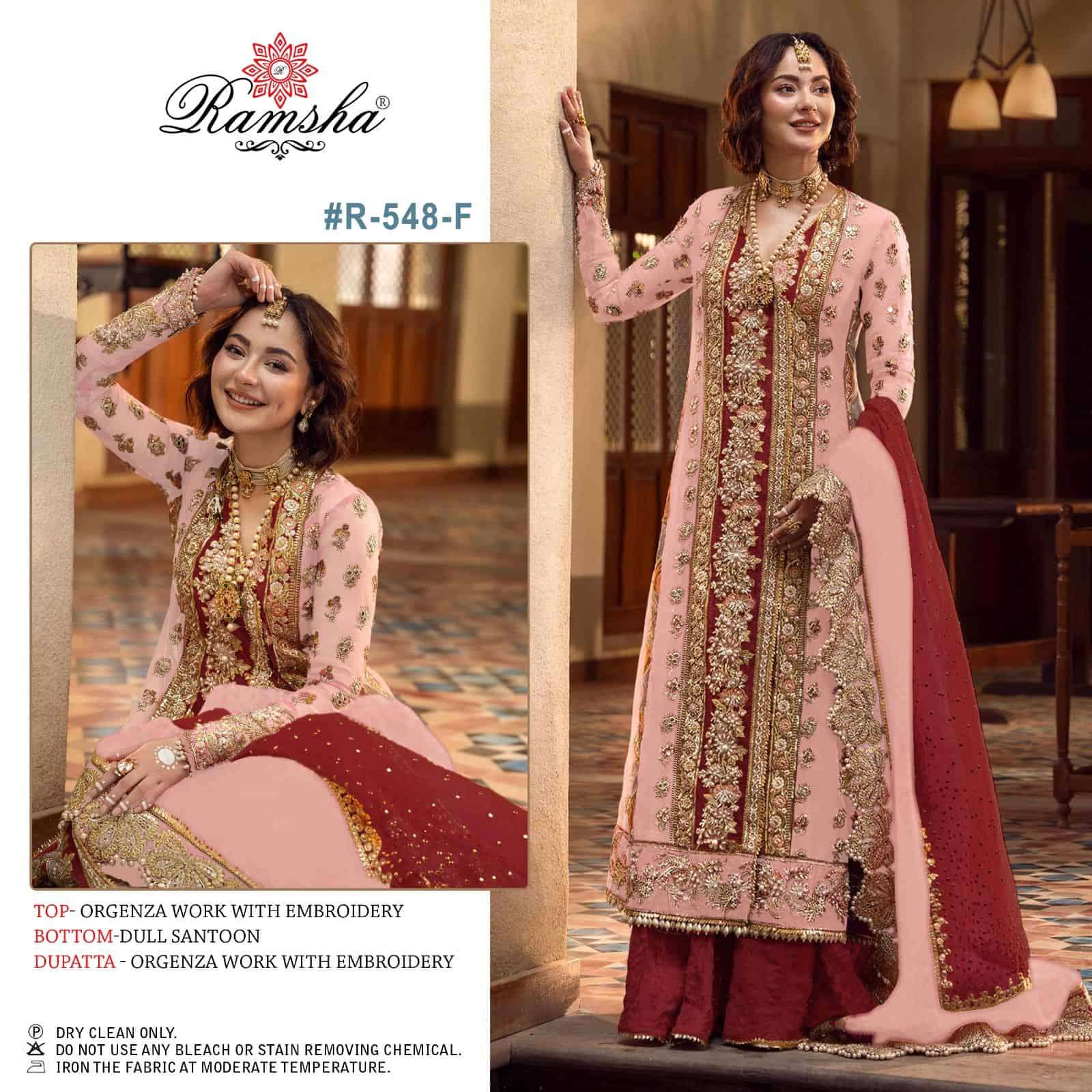 Ramsha R 548 Colors Party Wear Style Designer New Pakistani Suit Wholasaler view 5