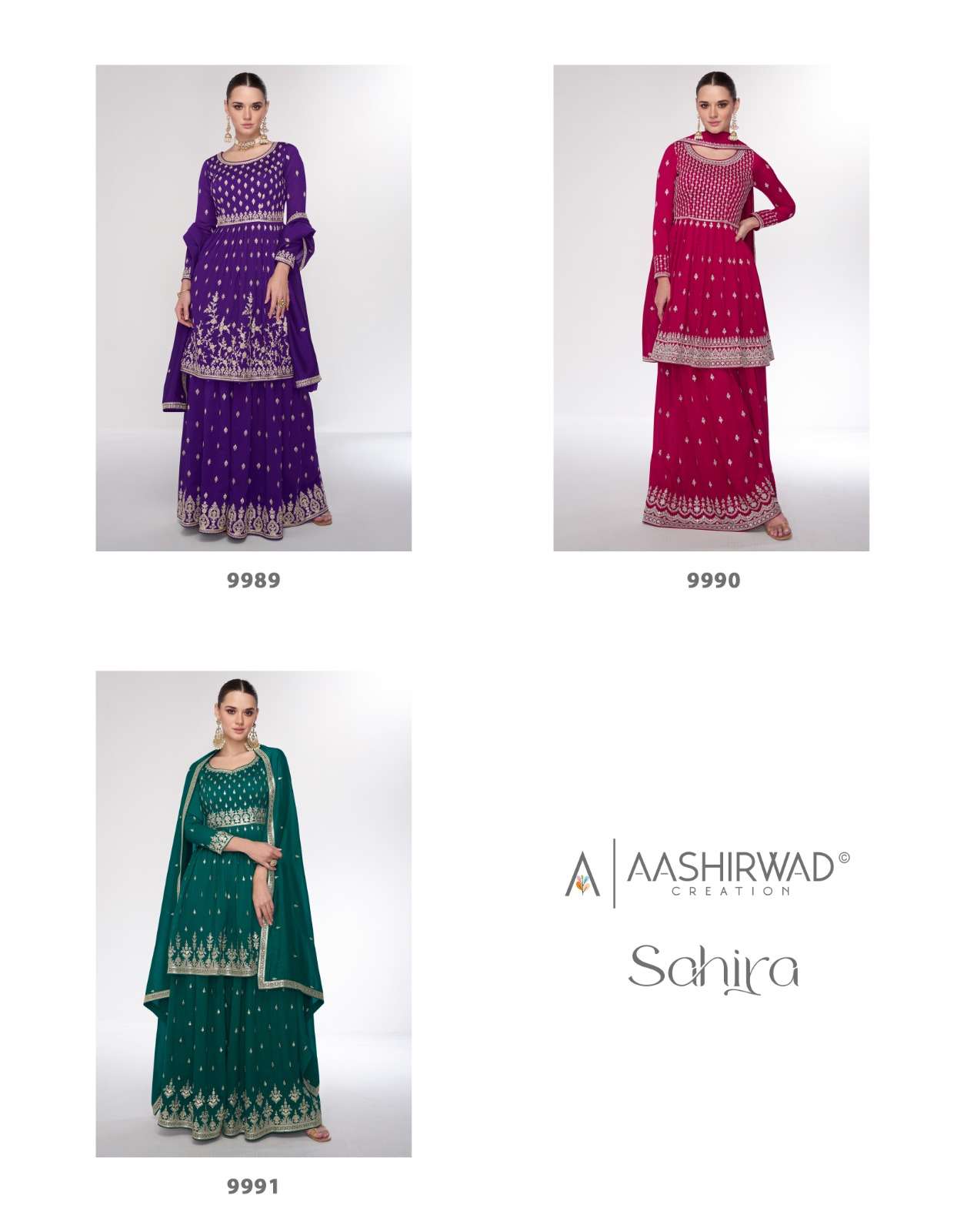 Aashirwad Sahira 9989 To 9991 Readymade Designer Dress Catalog Exporters view 8