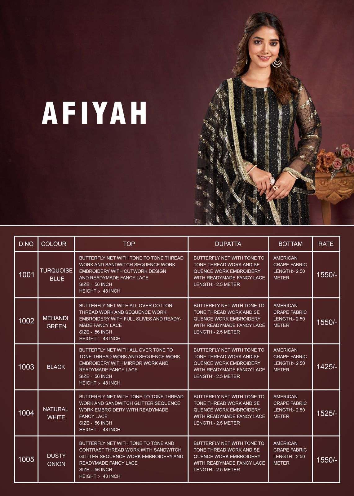 Narayani Fashion Afiyah 1001 To 1005 Designer Net Wedding Wear Dress New Designs view 8