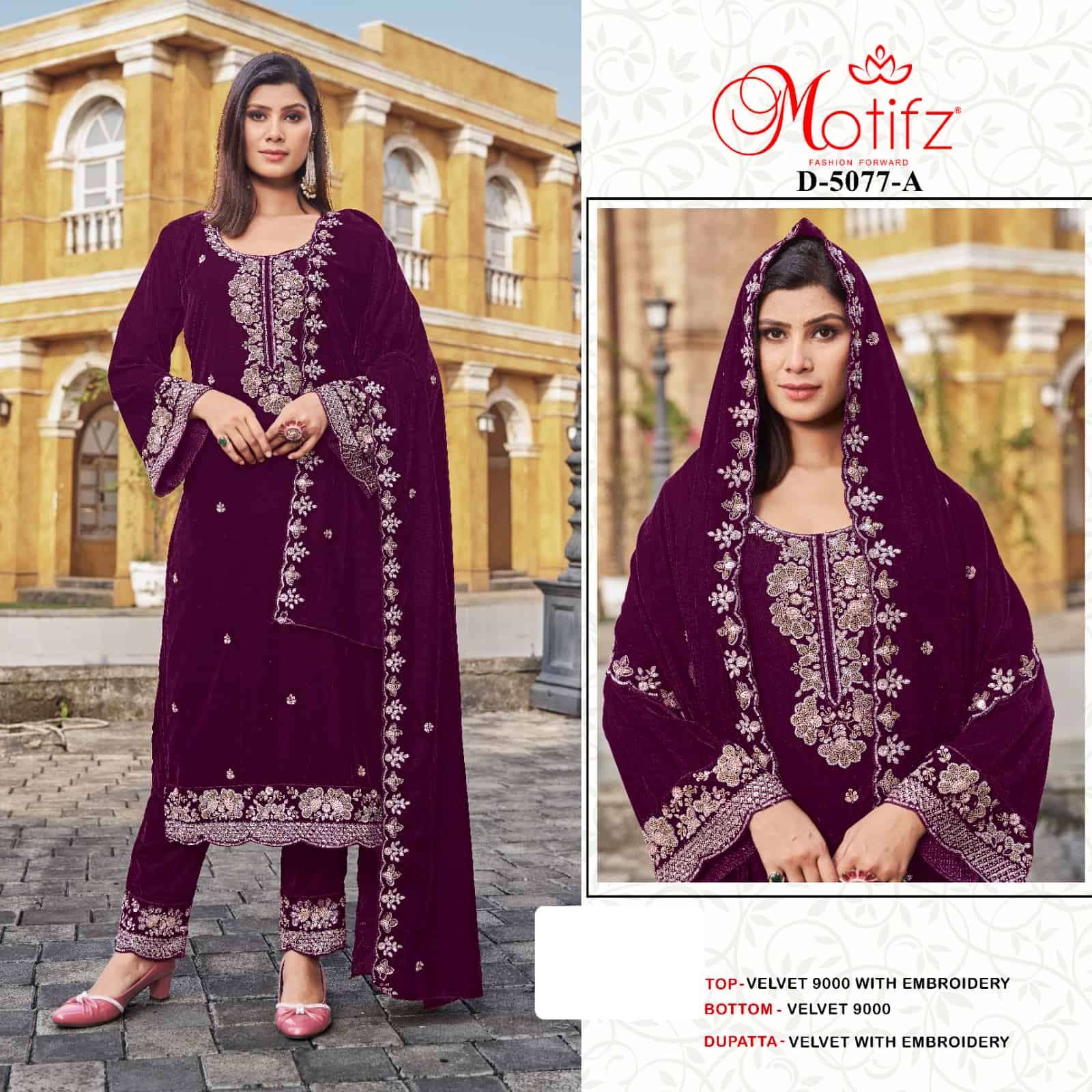Motifz D 5077 Colors Designer Velvet Wedding Wear Suit view 2