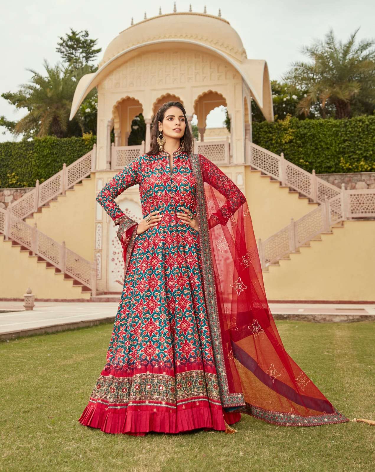 Virasat Gajgamini Latest Designer Gown Dupatta Set Partywear Collection view 19