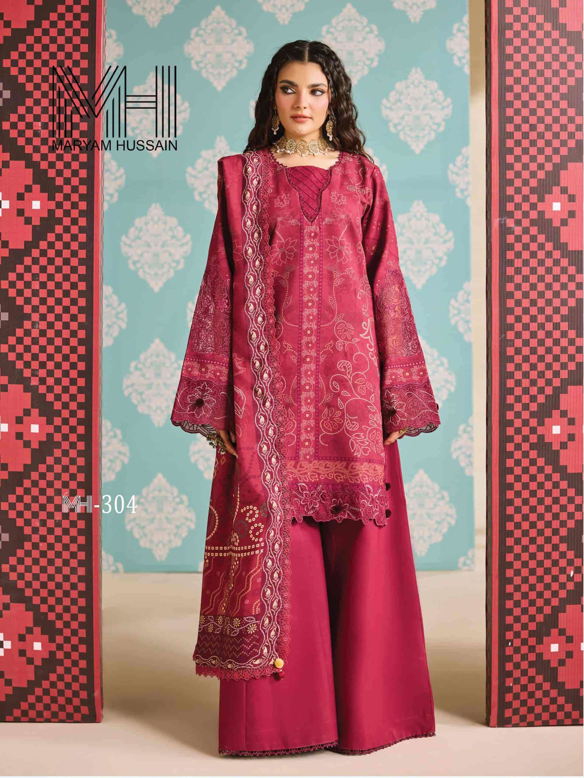 Maryam Hussain Noor E Kainat Vol 3 Heavy Pure Cotton Karachi Suit Catalog view 6
