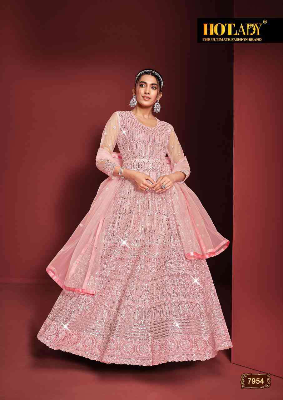 Hotlady Safeenaz Vol 23 7951 To 7955 Designer Party Wear Anarkali Gown view 4