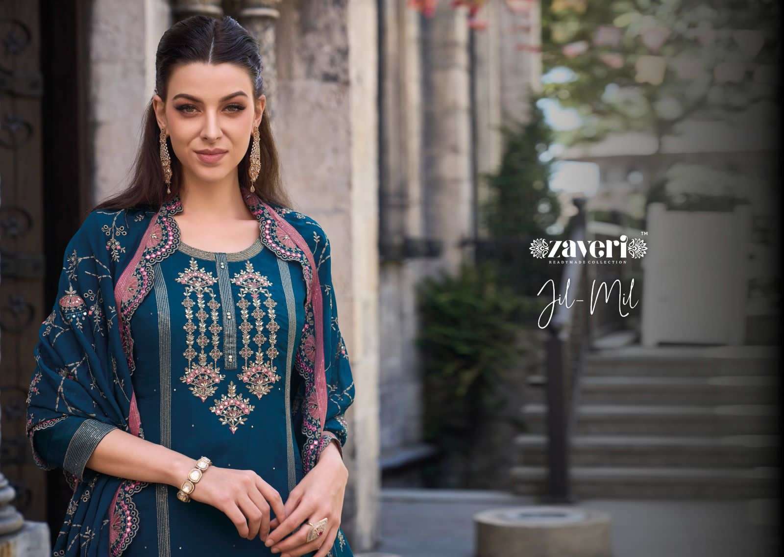 Zaveri Jil-Mil Organza Designer Salwar Suit view 3
