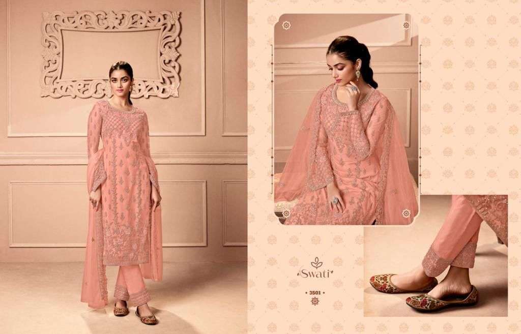 Swagat Swati 3501 To 3506 Designer Work Party Wear Suit New Designs view 2