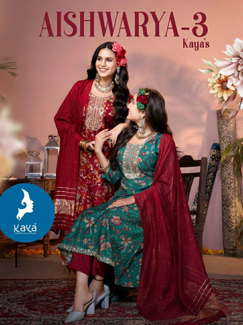 Kaya Aishwarya Vol 3 Anarkali Style 3 Piece Readymade Catalog view 2