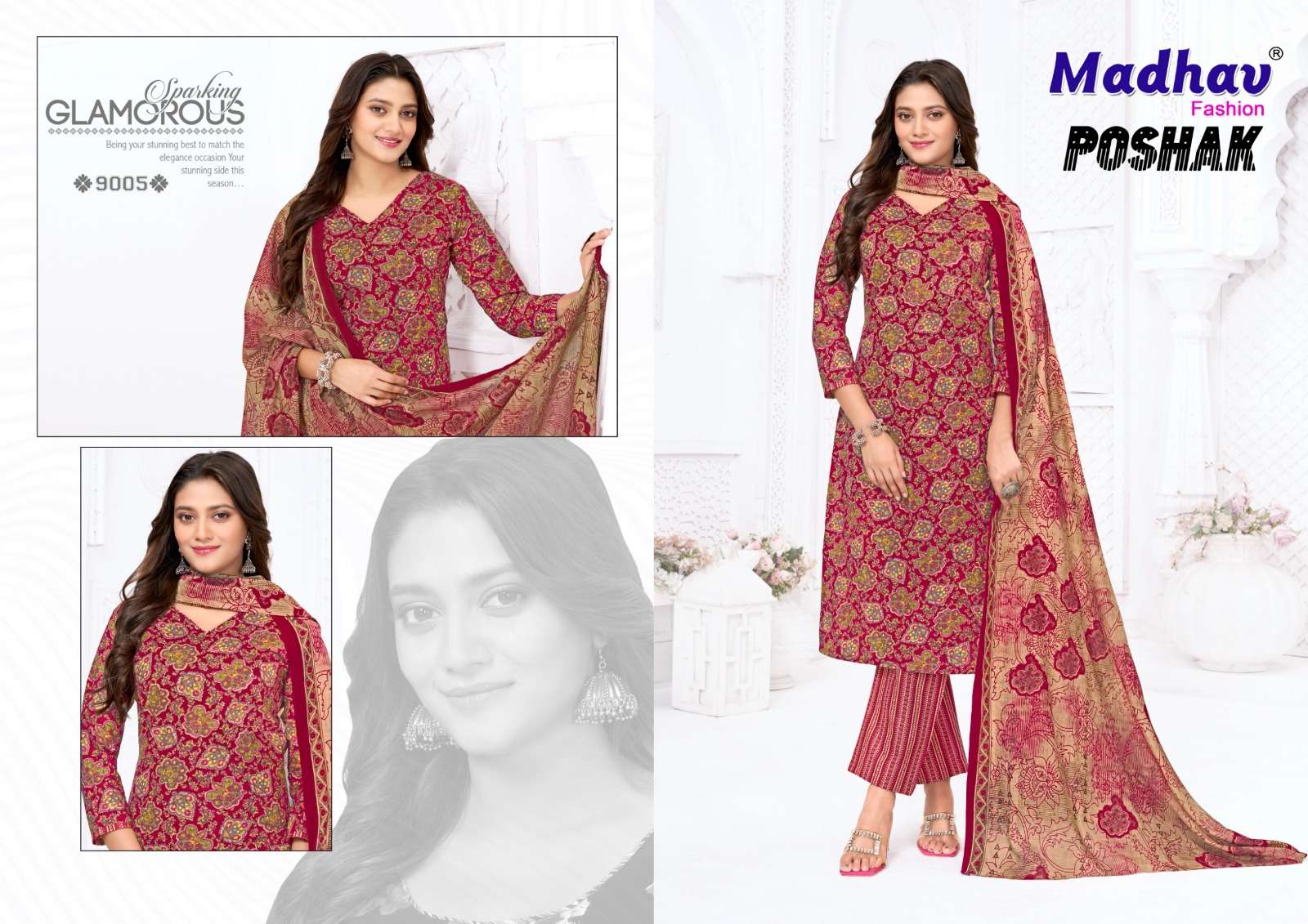 Madhav Fashion Poshak Vol 9 Unstitch Cotton Ladies Suit view 4