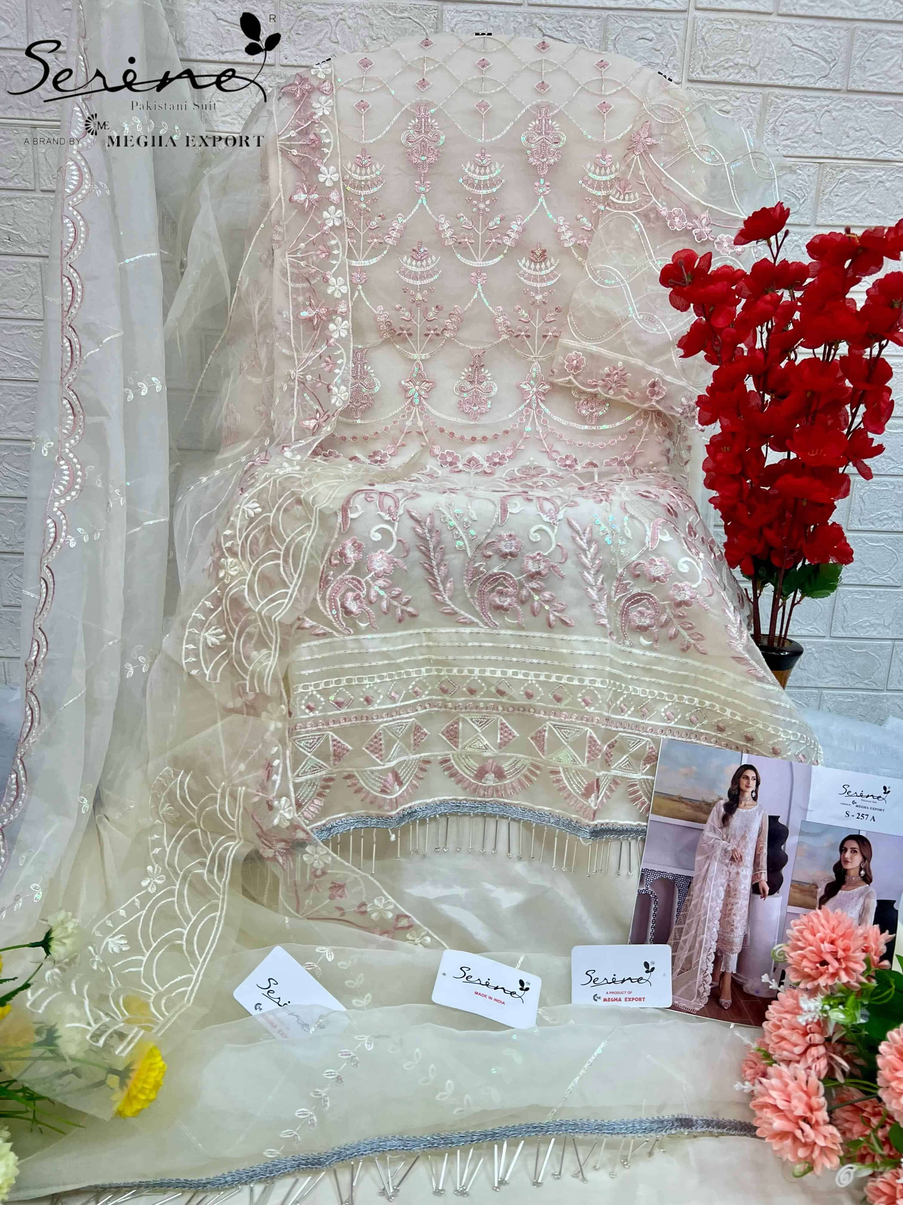 Megha Export S 257 Colors Pakistani Organza Embroidered Dress Collection view 6