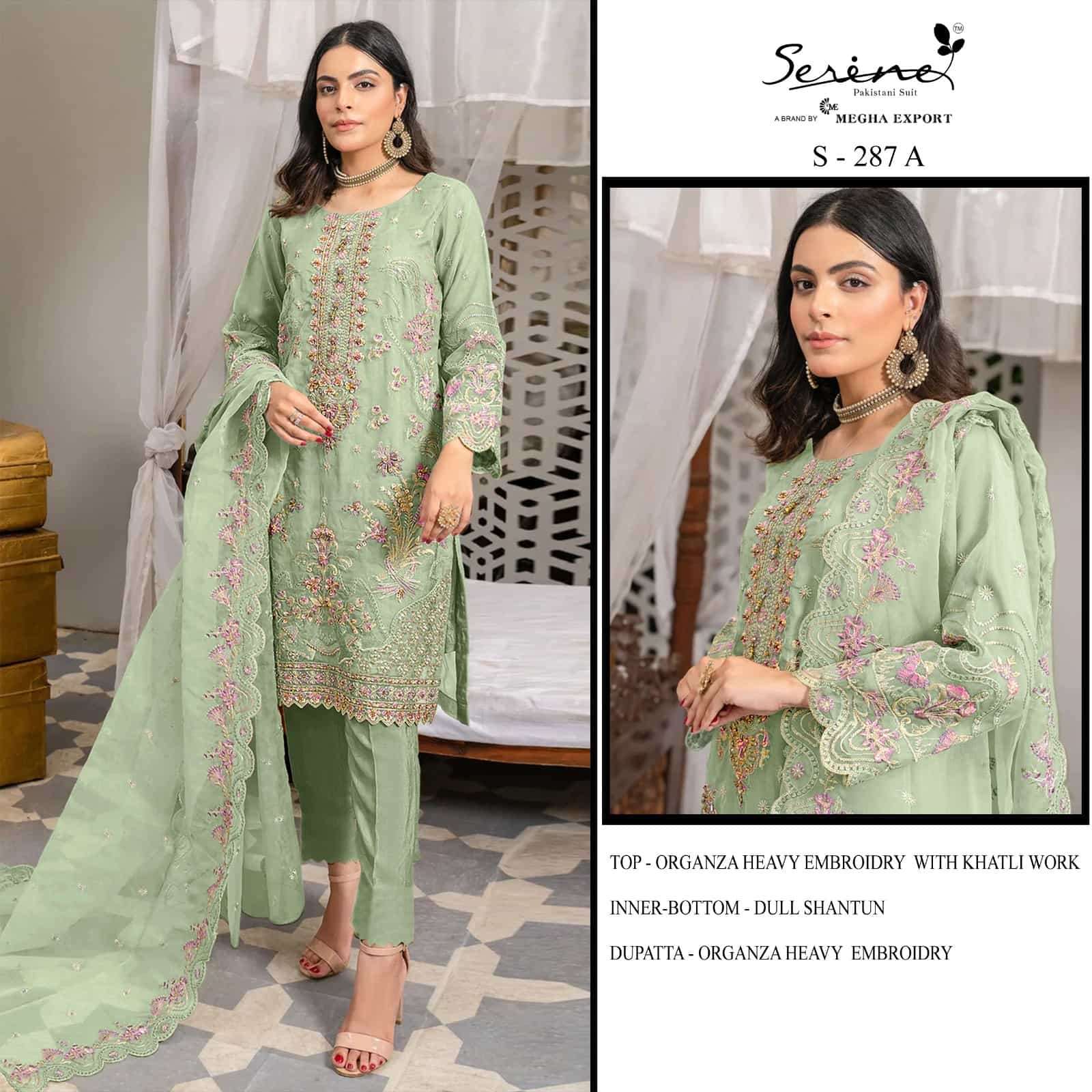 Serine S-287A Organza Pakistani Salwar Kameez