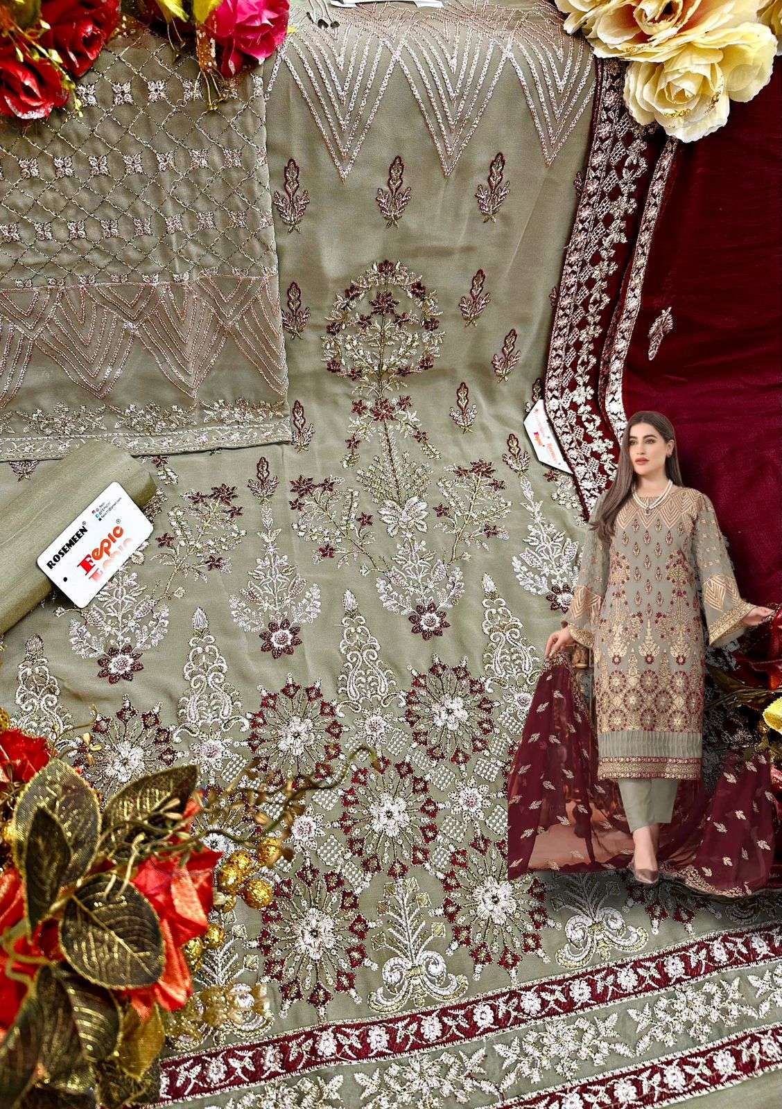 Fepic D 5229 Colors Heavy Embroidery Work Pakistani Suit Collection view 8