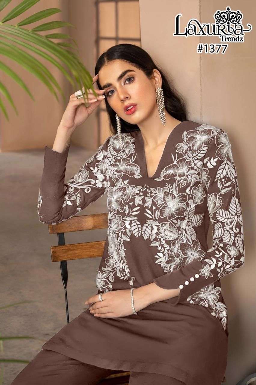 Laxuria Trends 1377 Latest Fancy Designer Ethnic Wear Kurti Bottom Dupatta Set Collection view 5