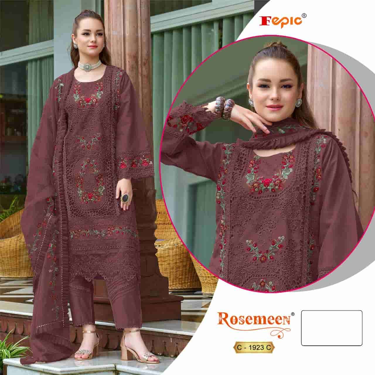 Fepic C 1923 Colors Pakistani Style Organza Embroidered Suit Wholesalers view 3