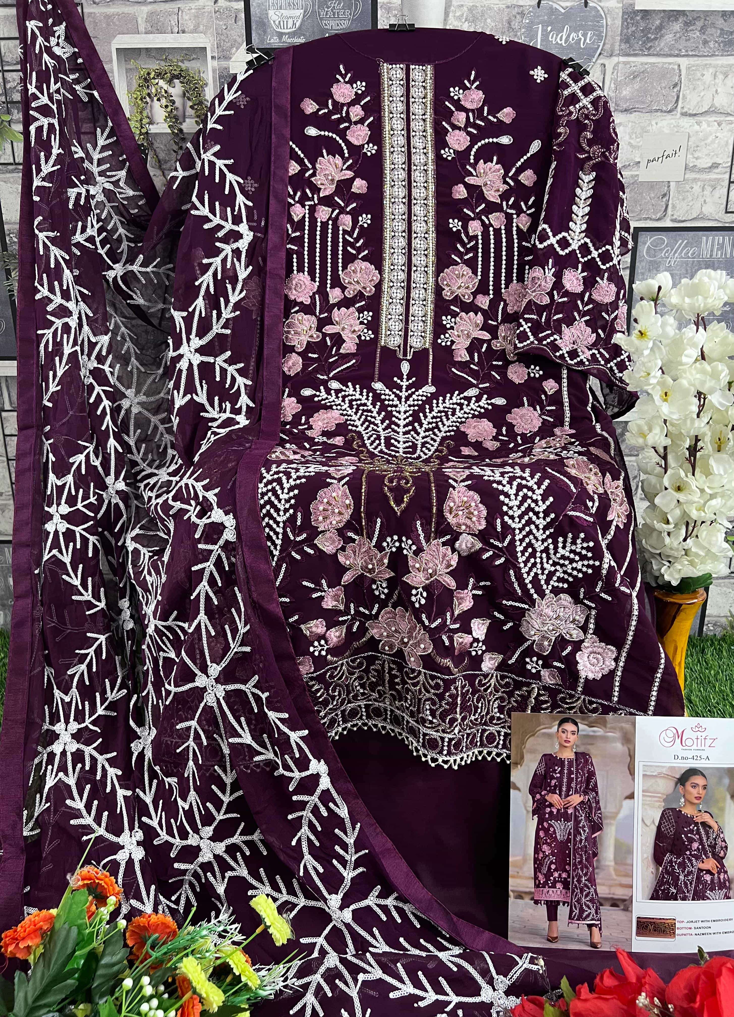 Motifz 425 Colors Festive Wear Style Designer Pakistani Salwar Suit Wholesalers view 7