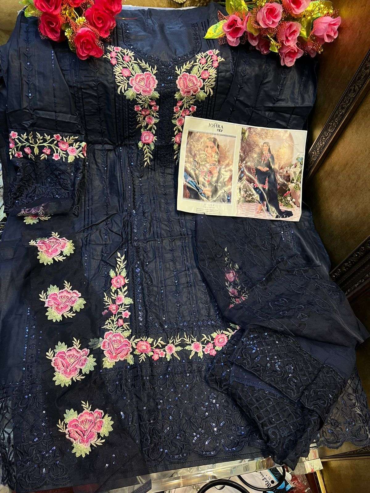 Johra Tex 103 Latest Designer Pakistani Cotton Embroidered Suit Exporter view 4