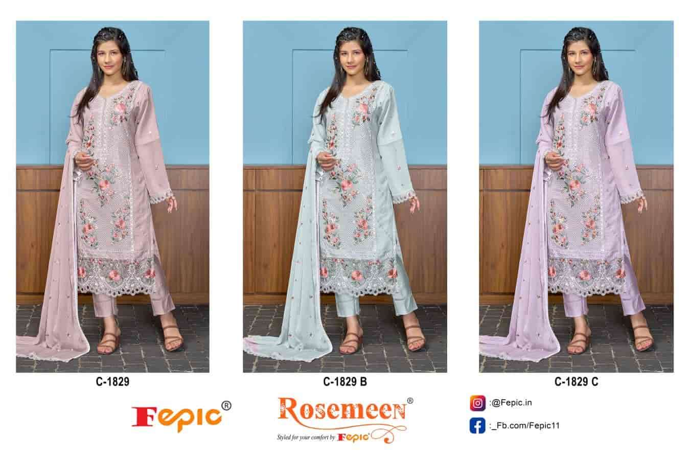 Fepic C 1829 Colors Pakistani Embroidered Georgette Salwar Kameez Wholesalers view 4