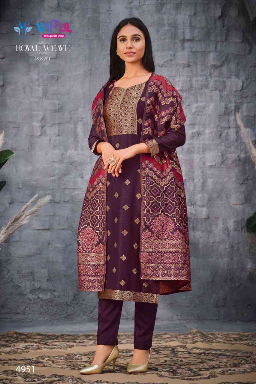 Vipul Royal Weave Ikkat Jacquard Suit view 4