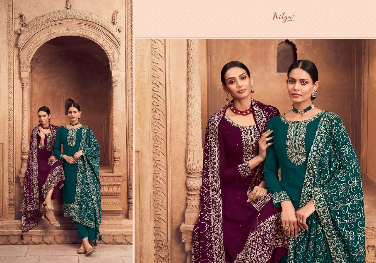 LT Fabrics nitya Vol 185 Party Wear georgette Straight Suit Collection view 11