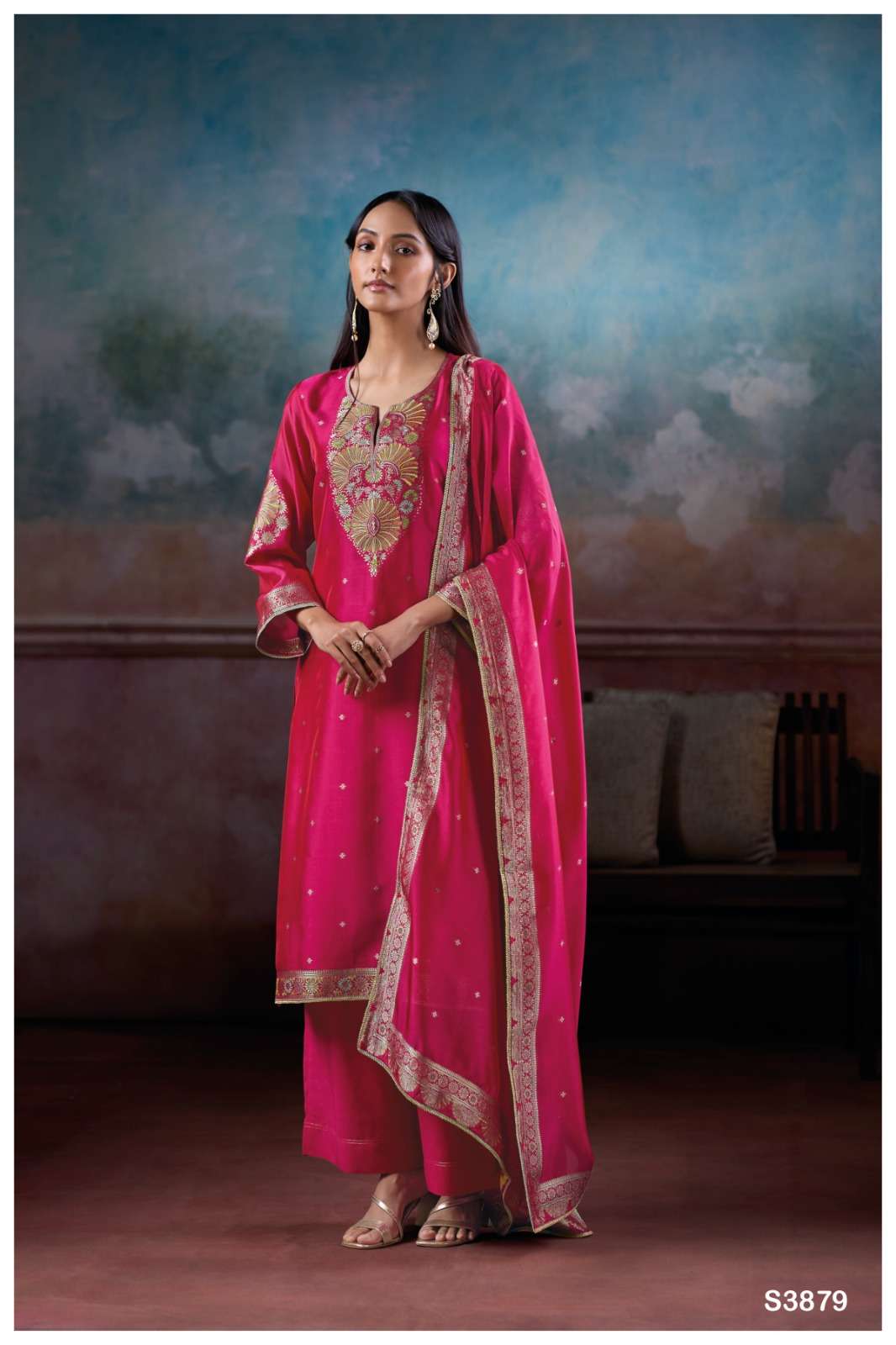 Ganga Fashion Avry 3879 Exclusive Jacquard Designs Suit Festive Collection view 4