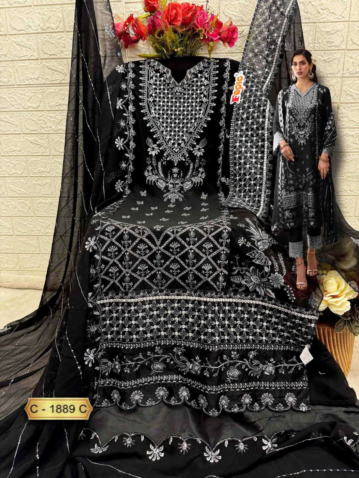 Fepic C 1889 Colors Heavy Embroidered Pakistani Suit view 5