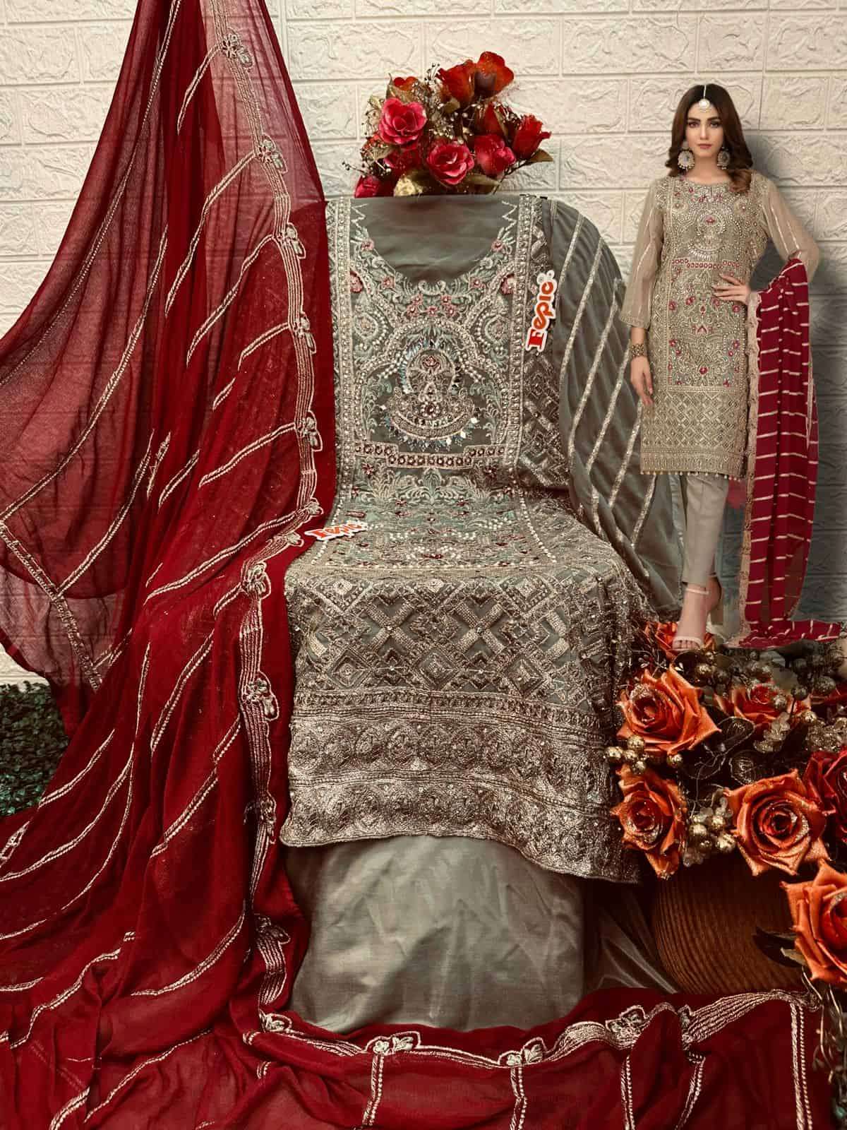 Fepic Rosemeen Heavy Handwork Pakistani Suit view 8