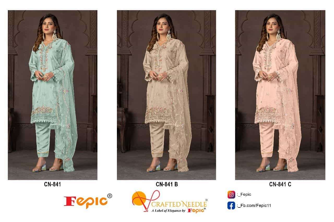 Fepic Crafted Needle Organza Pakistani Suit