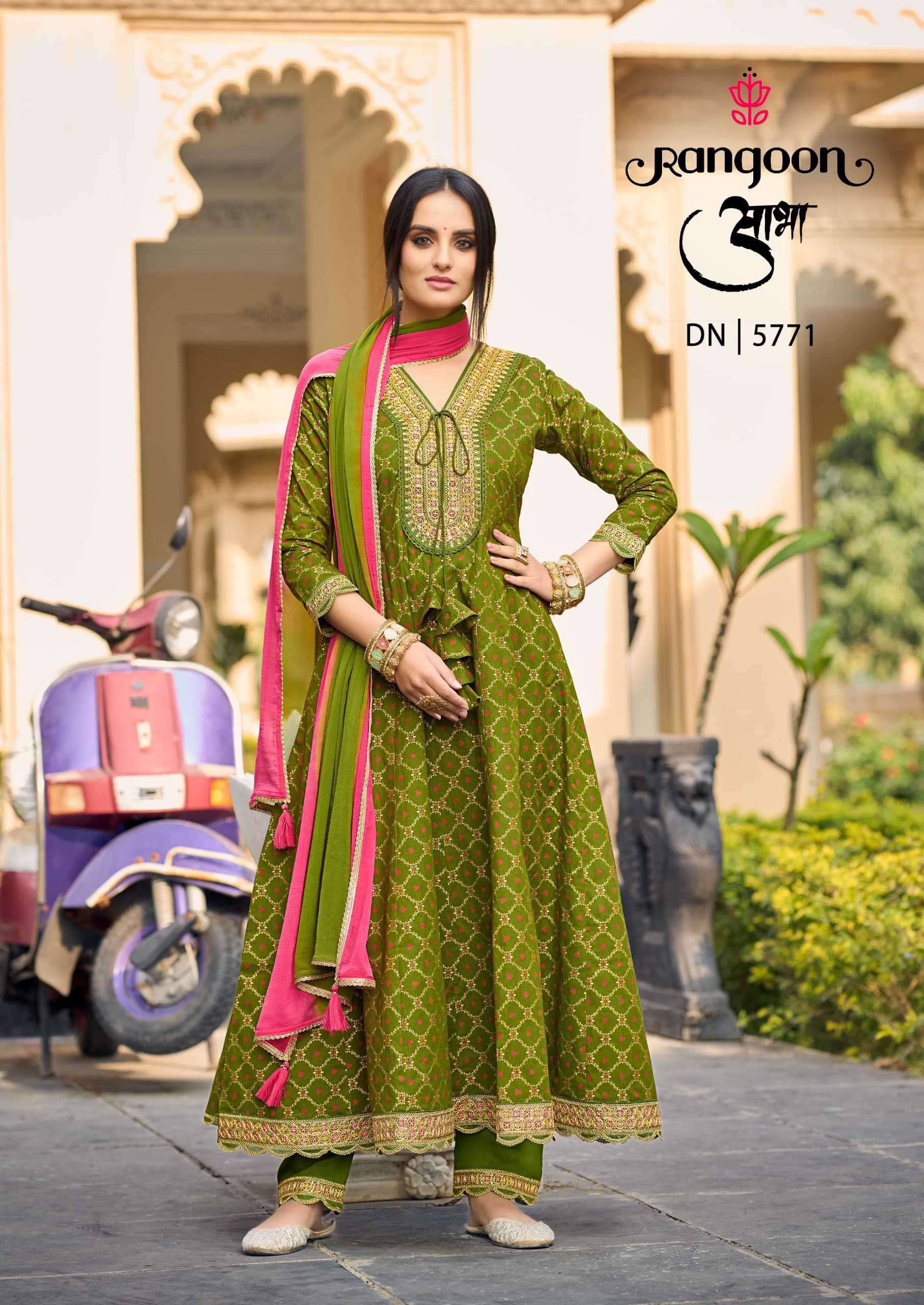 Rangoon Aabha Anarkali Pattern Readymade 3 Piece Designs view 2