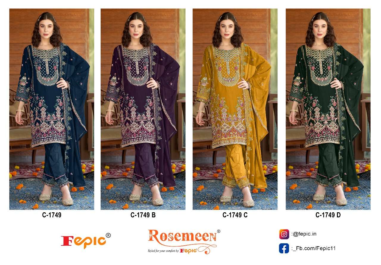 Fepic C 1749 Colors Rosemeen Pakistani Designer Dress view 3