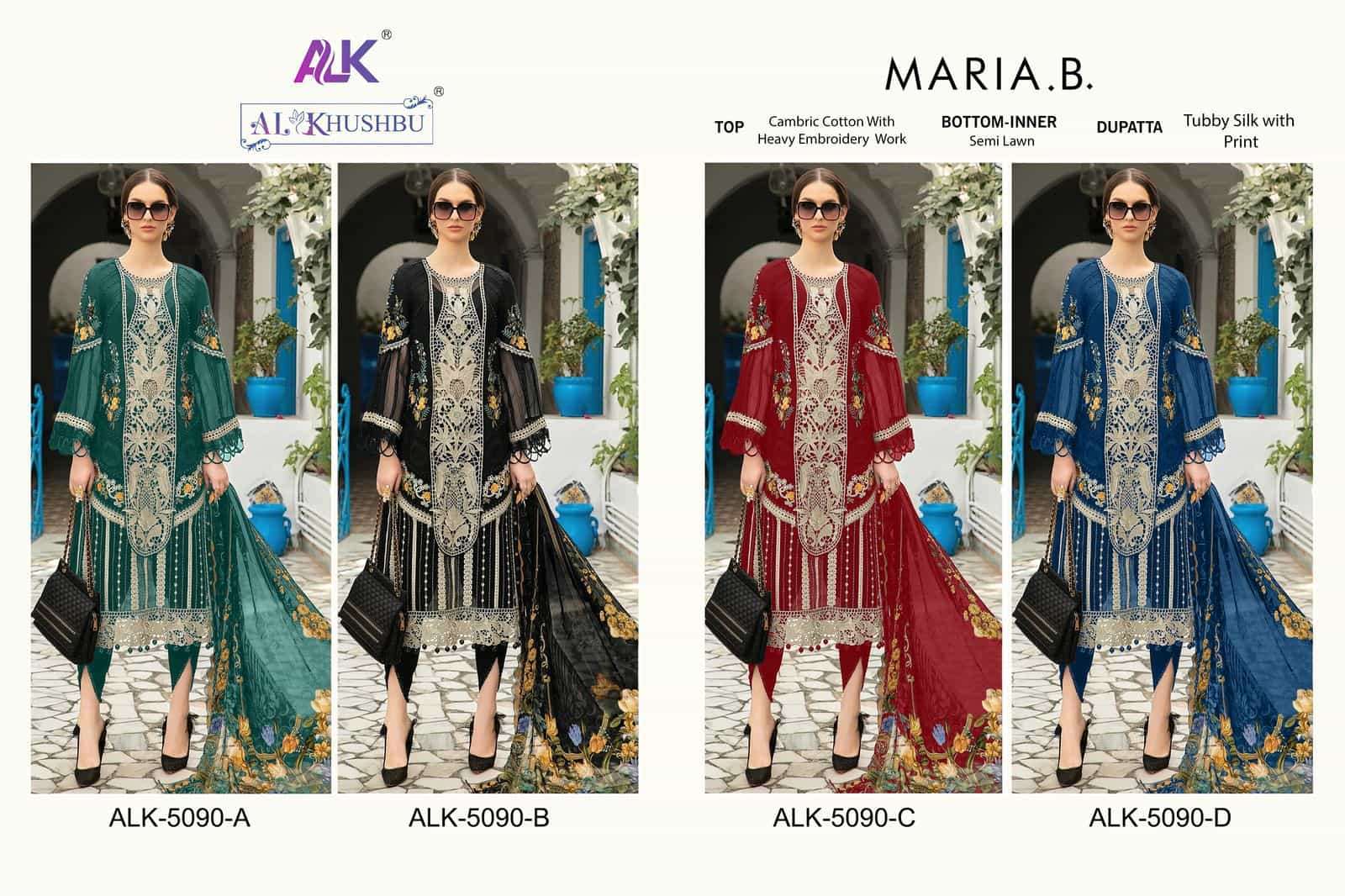 Al Khushbu Maria B 5090 Colors Exclusive Latest Designer Embroidered Dress Wholesalers view 5
