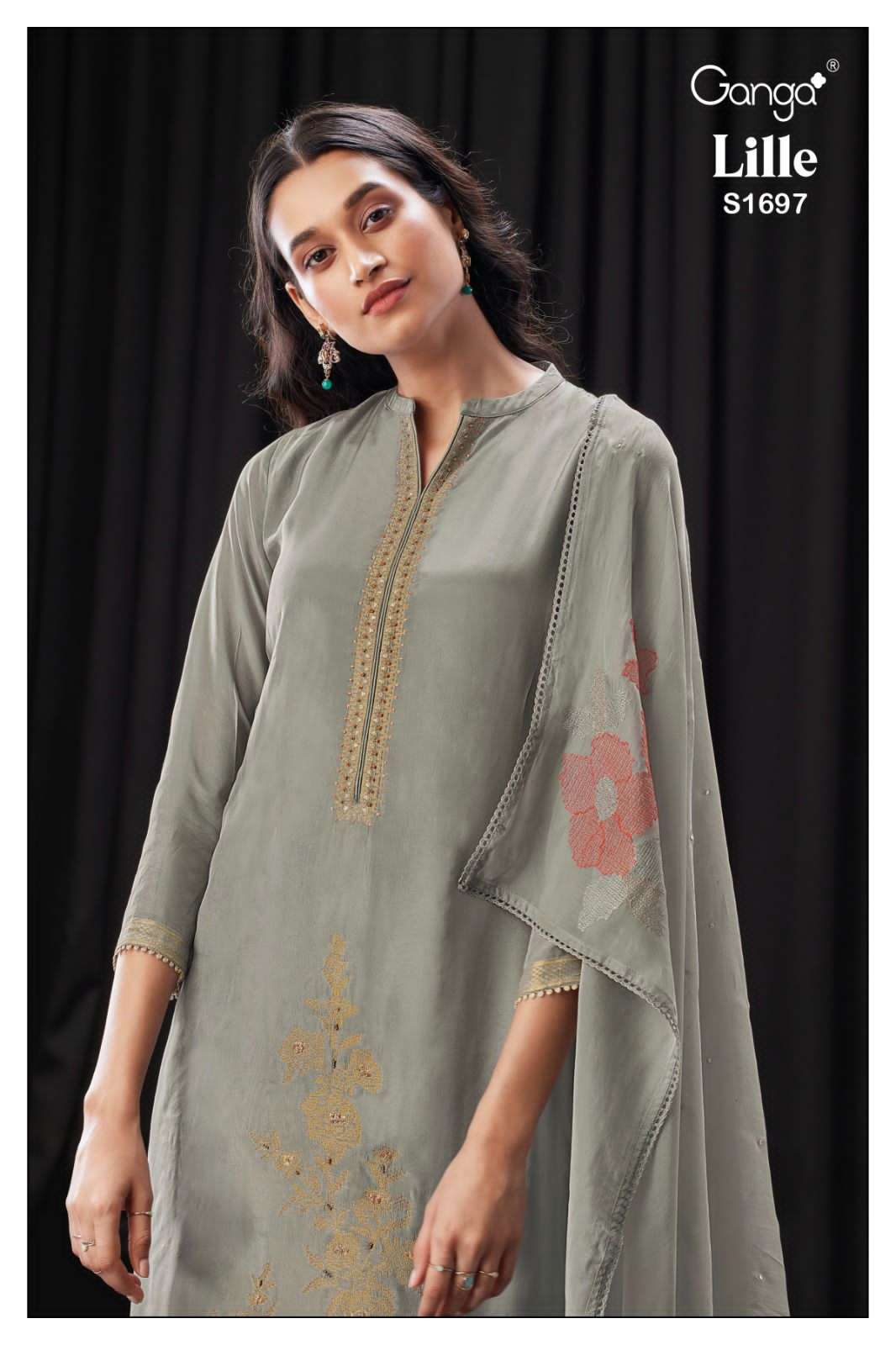 Ganga Lilie 1697 Fancy Silk Latest Unstitch Suit Branded Collection