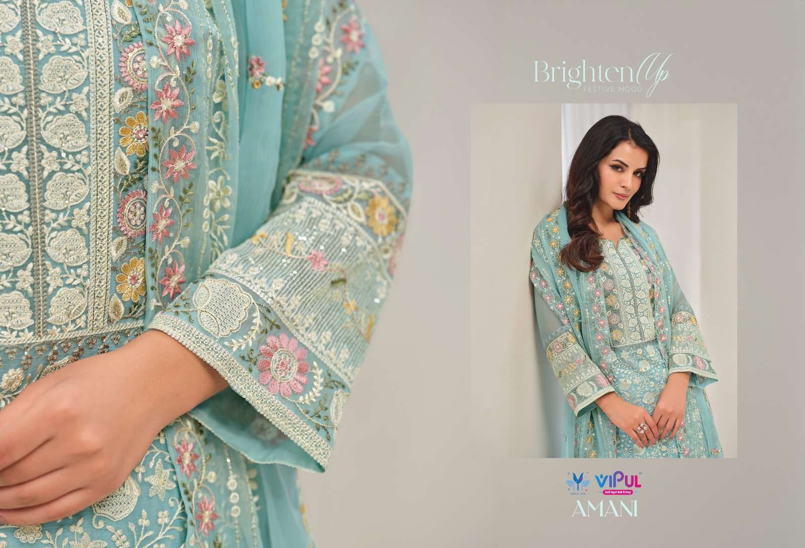 Vipul Fashion Amani 5981 To 5986 Designer Organza Partywear Suit view 9