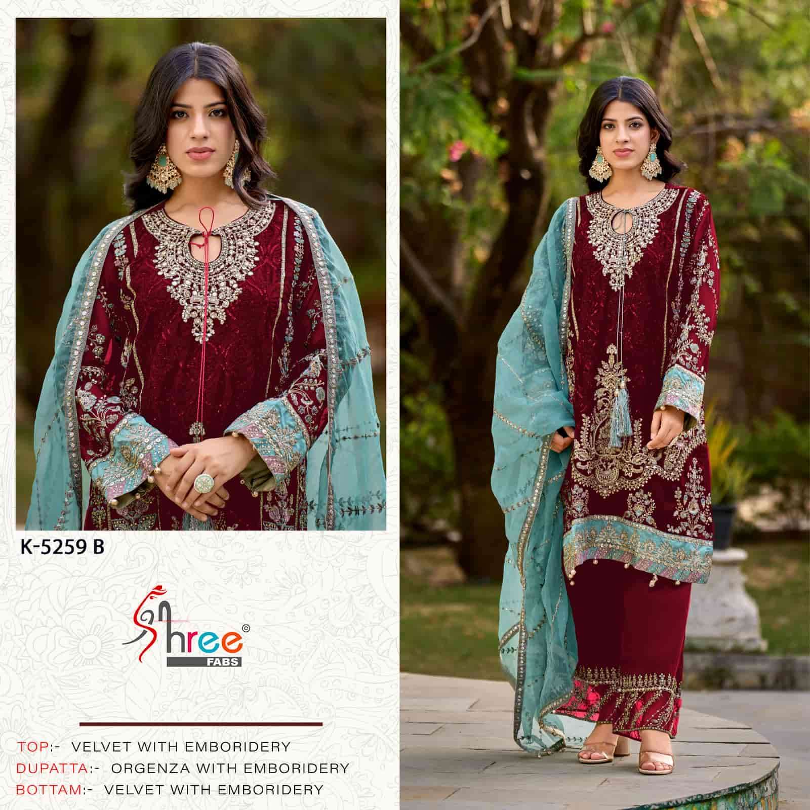 Shree Fabs K 5259 Colors Pakistani Style Heavy Embroidered Winter Wear Collection view 2