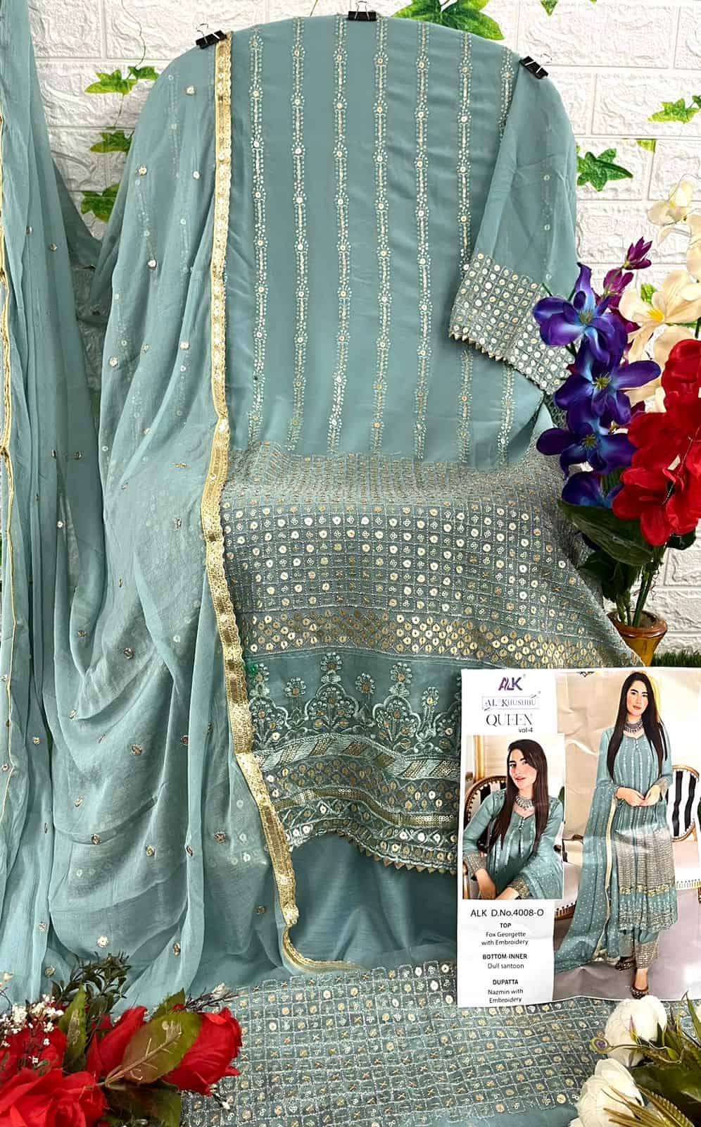 AL Khushbu Queen Vol 4 4008 Colors Pakistani Festive Wear Suit Wholasaler view 8