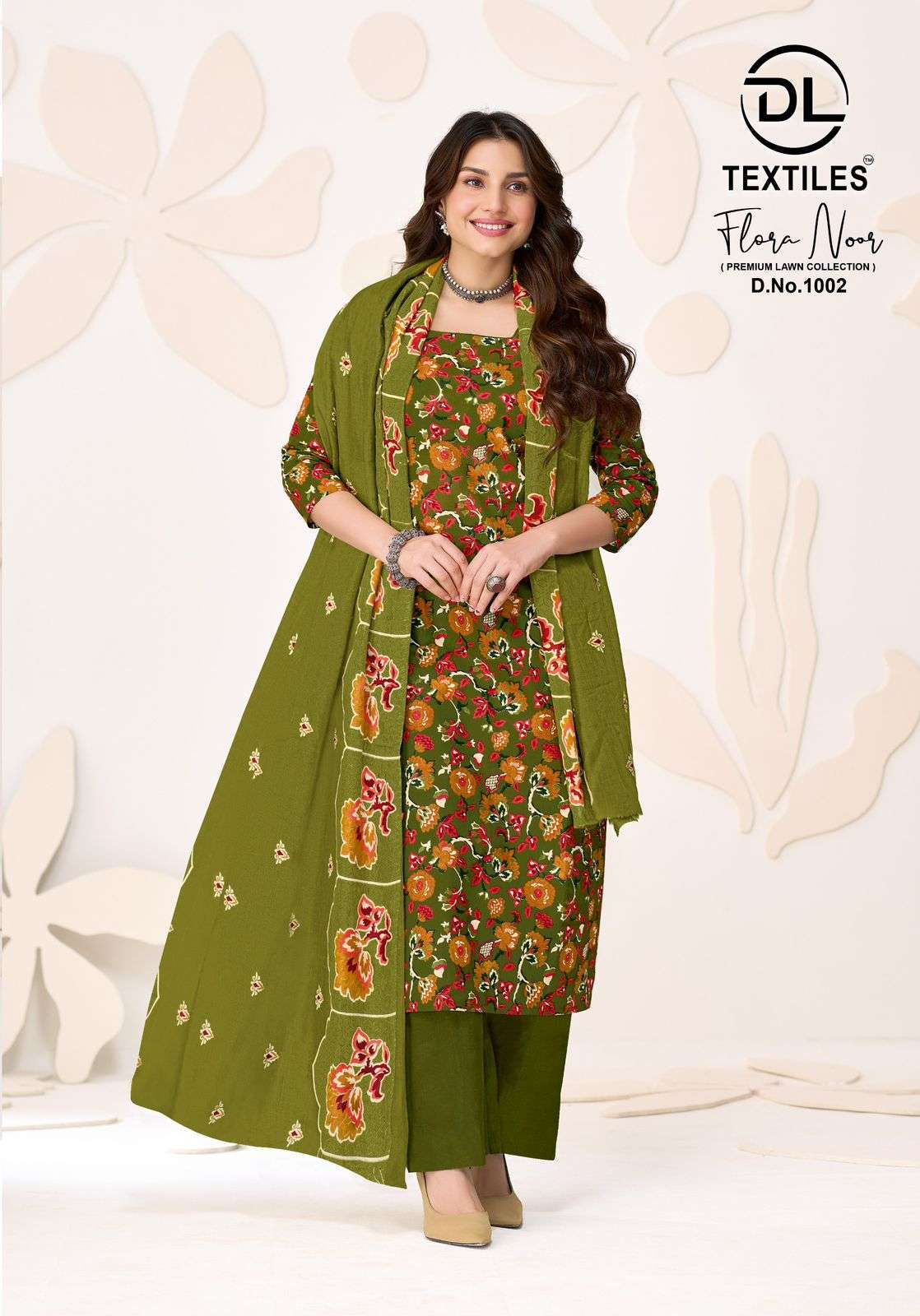 Flora Noor Premium Lawn Cotton Unstitched Suit view 9